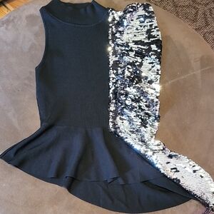 7th Avenue Black Sequin Top